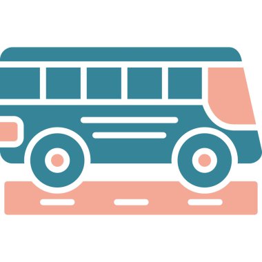 Otobüs. Web simgesi basit illüstrasyon