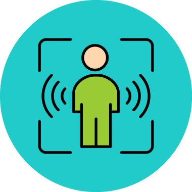 Wi-Fi sembolü vektör renk simgesine sahip adam