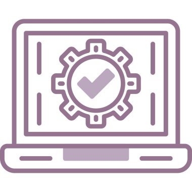 Dizüstü bilgisayar simgesinin vektör çizimi