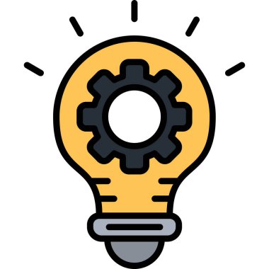 ampul fikri yaratıcı simgesi - ana hatlar biçiminde