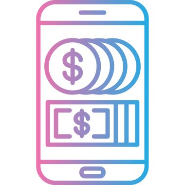 mobil bankacılık simgesi, vektör illüstrasyonu basit tasarım