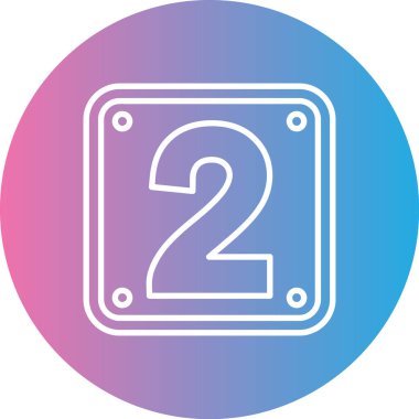 iki numaralı simge vektör çizimi tasarımı