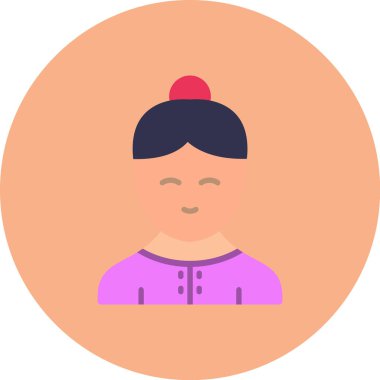 Kadın. Web simgesi basit illüstrasyon