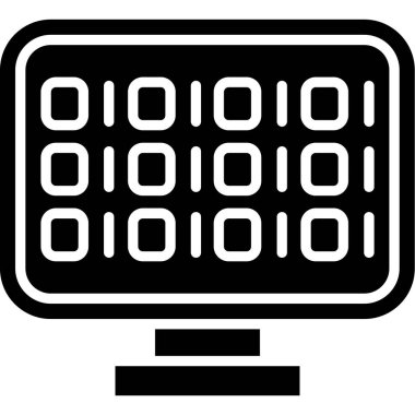 bilgisayar işlemci simgesi, basit vektör illüstrasyonu