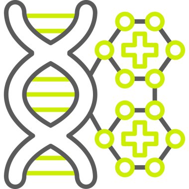 DNA molekül yapı vektörü simgesi