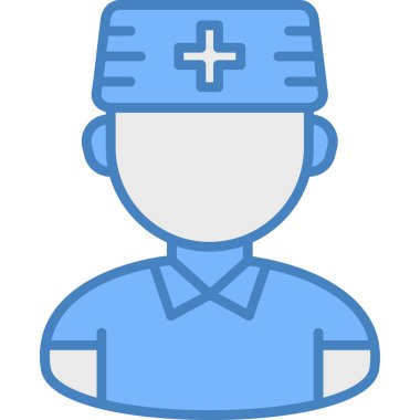 Hemşire hanım. Web simgesi basit illüstrasyon