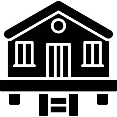 Bina. Web simgesi basit illüstrasyon