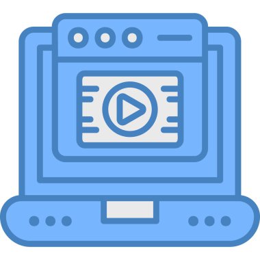 çevrimiçi video oynatıcı simgesi, vektör illüstrasyon tasarımı