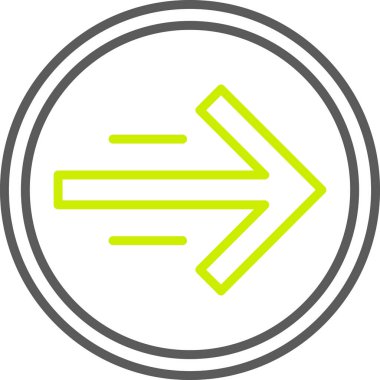 Kontur vektör simgesi sağ yukarı ok