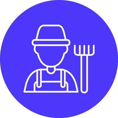 Çiftçi. Web simgesi basit illüstrasyon
