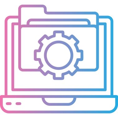 Dizüstü bilgisayar simgesinin vektör çizimi