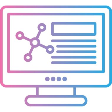 Bilgisayar ekran web simge vektör çizim