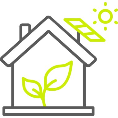 Ana hatlarıyla çevre dostu ev simgesi