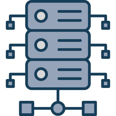 veri veritabanı sunucu simgesi doldurulmuş dış hat biçimi