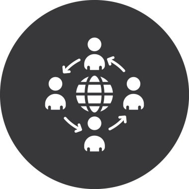 Global Ağ Vektörü Glyph Simgesi Tasarımı