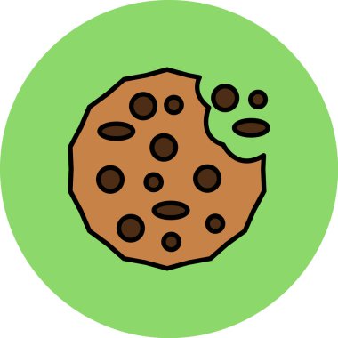 Çikolatalı Kurabiye Simgesi Vektör İllüstrasyonu