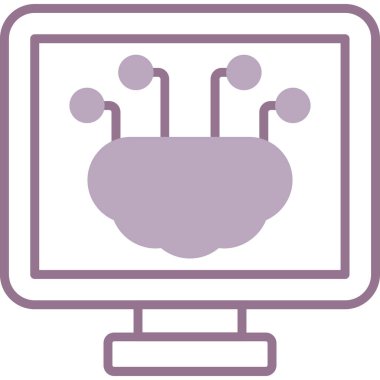 bilgisayar monitörü web simgesi, basit vektör illüstrasyonu