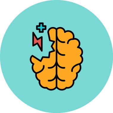 beyin ikonu vektör illüstrasyonu