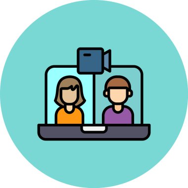 Konferans. Web simgesi basit illüstrasyon