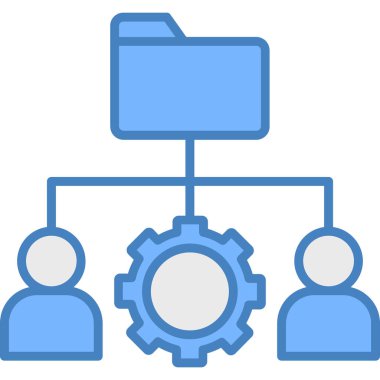 İş yönetimi ikonu. İş ekibi simgelerinin özet çizimi