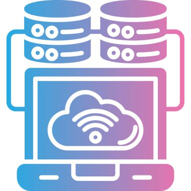 Sunucu. Web simgesi basit illüstrasyon