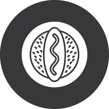 kahve çekirdeği simgesi, basit vektör illüstrasyonu