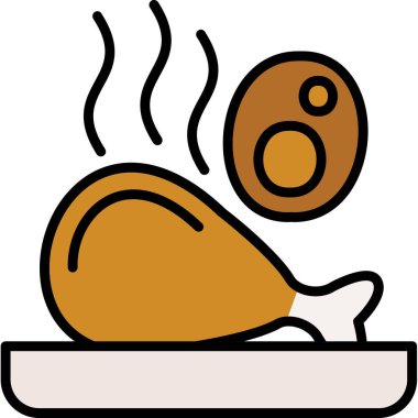 Doldurulmuş ana hatlı tavuk simgesi