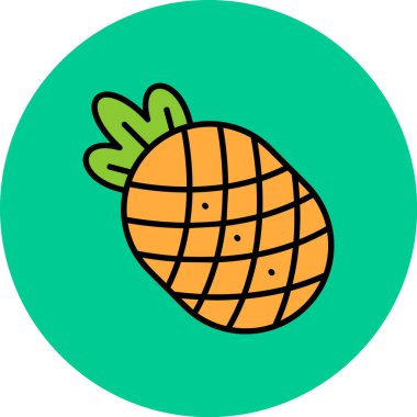 Ananas. Web simgesi basit illüstrasyon