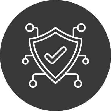 Güvenli kalkan simgesi, vektör illüstrasyonu