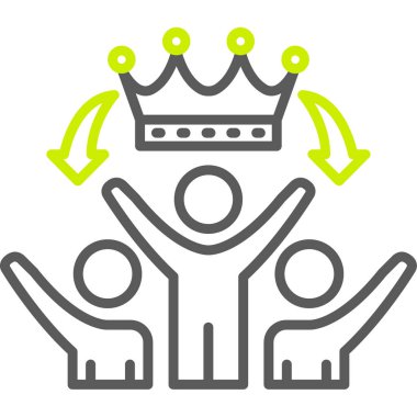 kral vektör simgesi, çizgi vektör illüstrasyonu, dış çizgi simgesi