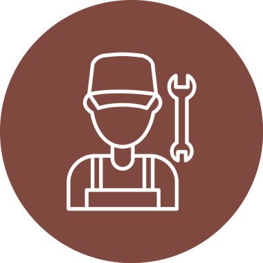 İngiliz anahtarı olan bir adamın vektör çizimi