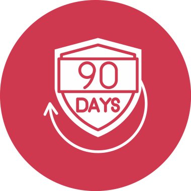 90 gün kaldı, vektör illüstrasyonu