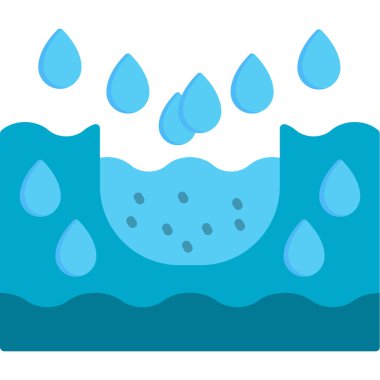 Su. Web simgesi basit illüstrasyon