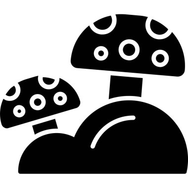 Mantarlar. Web simgesi basit illüstrasyon