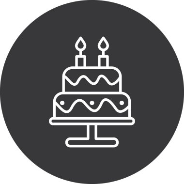 doğum günü pastası ikonu vektör illüstrasyonu