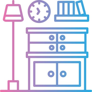 kitaplık mobilya kitaplığı simgesi - taslak biçimi