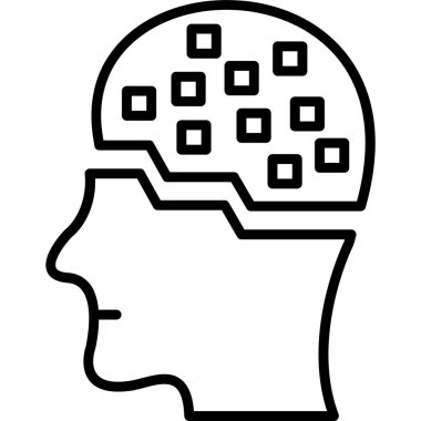 beyin ikonu vektör illüstrasyonu