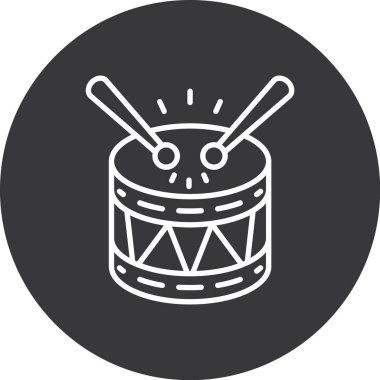 vector illustration of modern b lack icon of drum