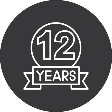 Mutlu 2. yıl dönümleri, ikon, vektör illüstrasyonu