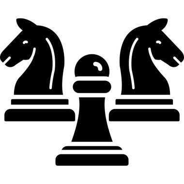 Satranç taşları ikonu. Web için oyun tahtası vektör simgelerinin basit illüstrasyonu