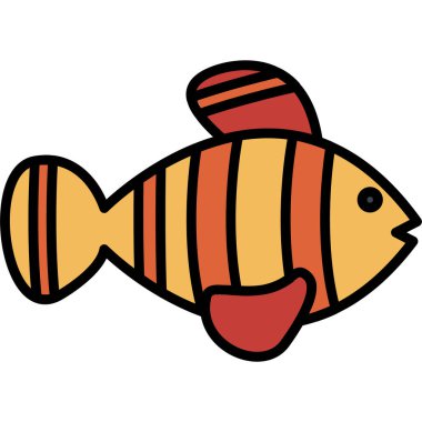 karikatür karalama balığı beyaz arkaplanda izole