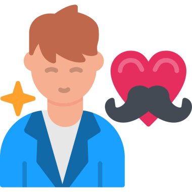 avatar erkek simgesi düz stil