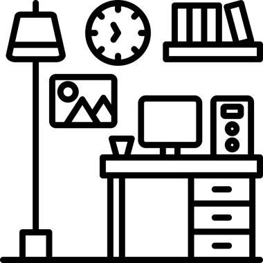 ofis masası vektör simgesi