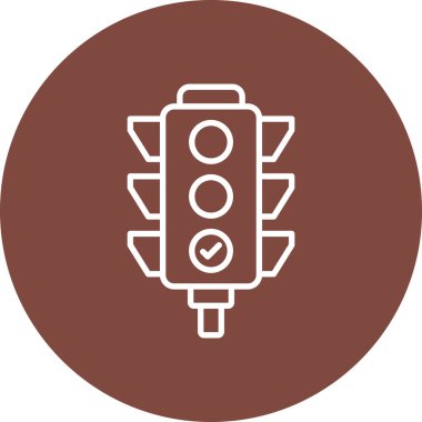 Trafik ışığı web simgesi, basit vektör illüstrasyonu