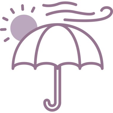 Şemsiye. Web simgesi basit illüstrasyon