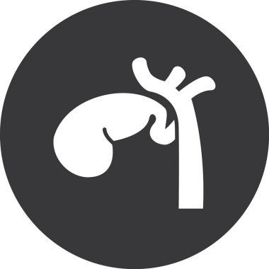 İnsan karaciğer vektör ikonu. biçim düz sembol, siyah renk, yuvarlak açılar, beyaz arkaplan