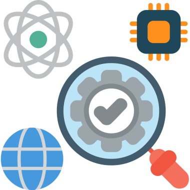 Bilim yassı vektör simgesi