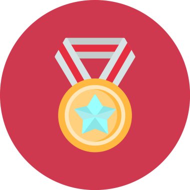 Madalya Simgesi, Basit Renk Vektörü İllüstrasyonu