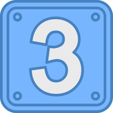 3 numaralı simge, vektör illüstrasyonu