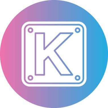 k alfabesi harfi logo dizaynı mavi gradyanlı. şirket ve iş için yaratıcı çember çizgisi şablonu tasarımı